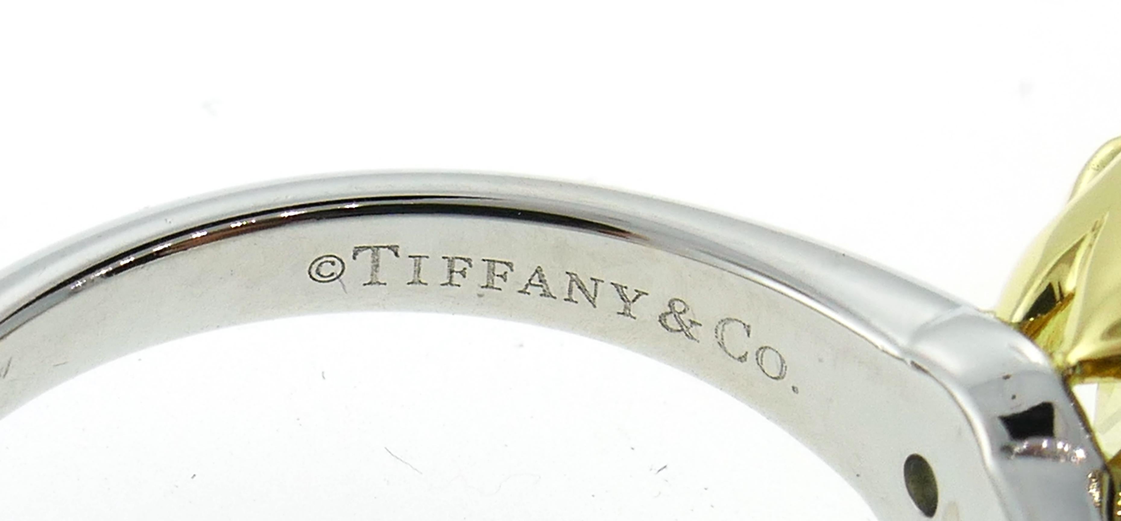 Tiffany & Co. Fancy Intense Yellow Diamond Platinum Ring 4.02-carat VVS1 GIA 3