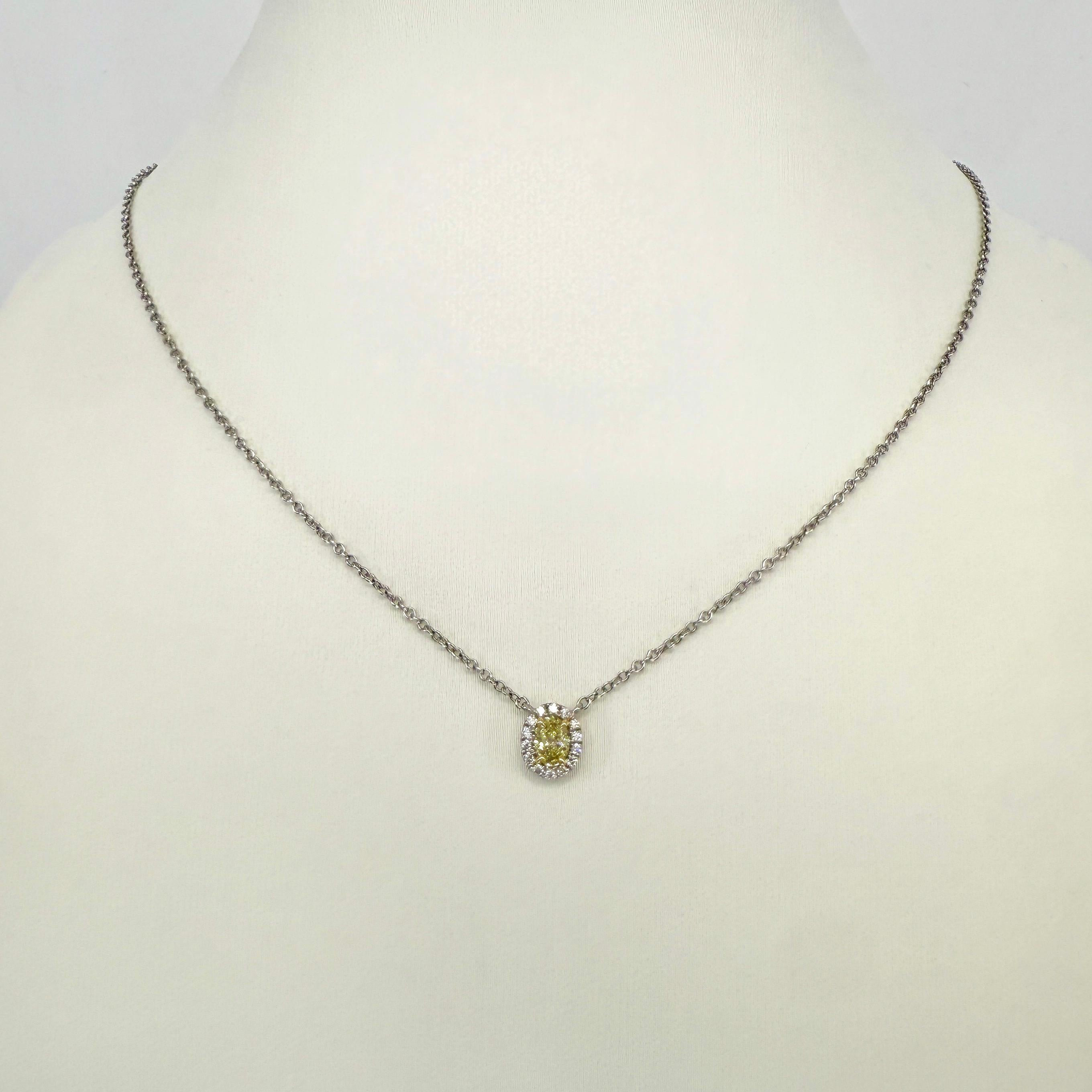 Tiffany & Co. Ciondolo a grappolo con diamante giallo Fancy Soleste in oro 18k e platino IF in vendita 6