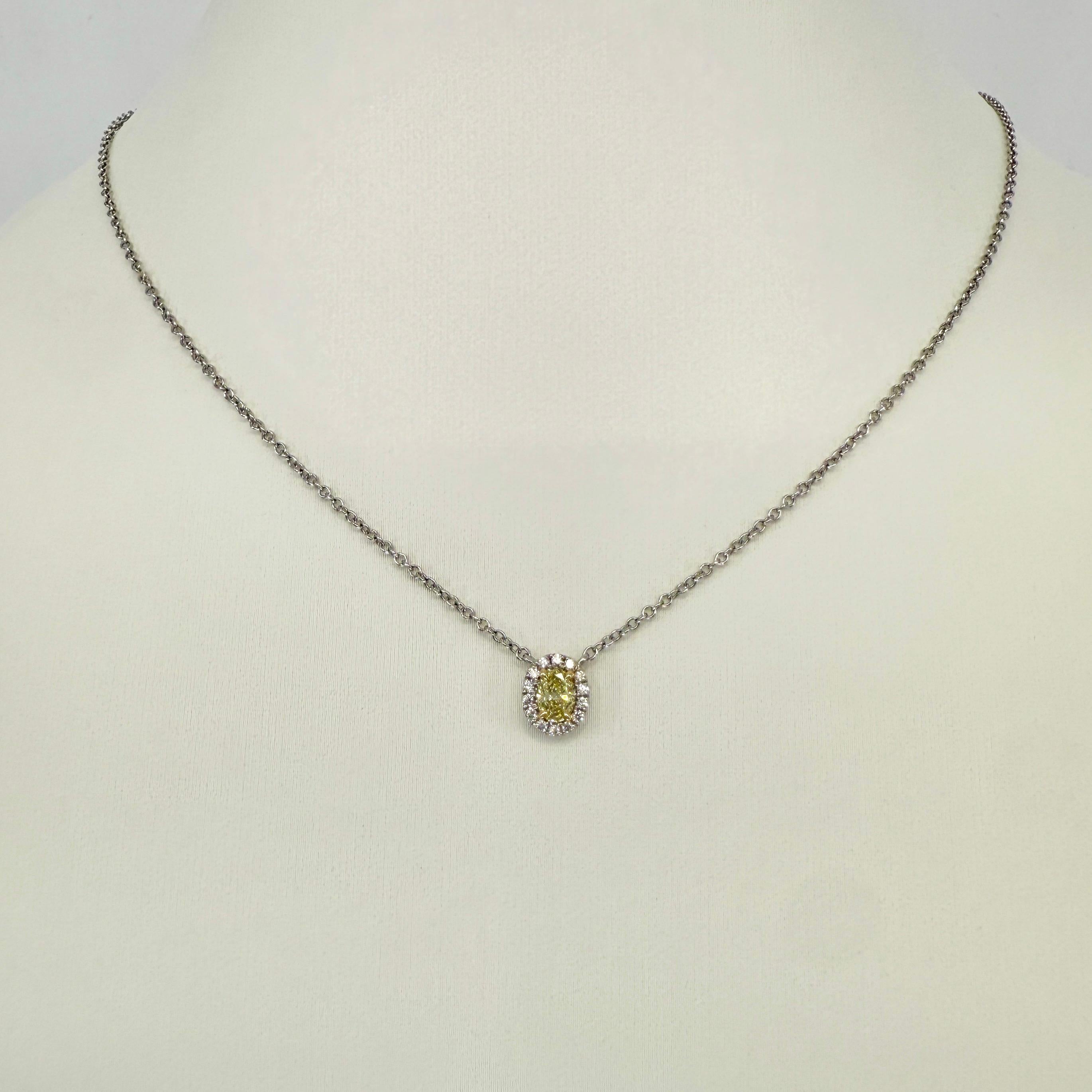 Donna Tiffany & Co. Ciondolo a grappolo con diamante giallo Fancy Soleste in oro 18k e platino IF in vendita