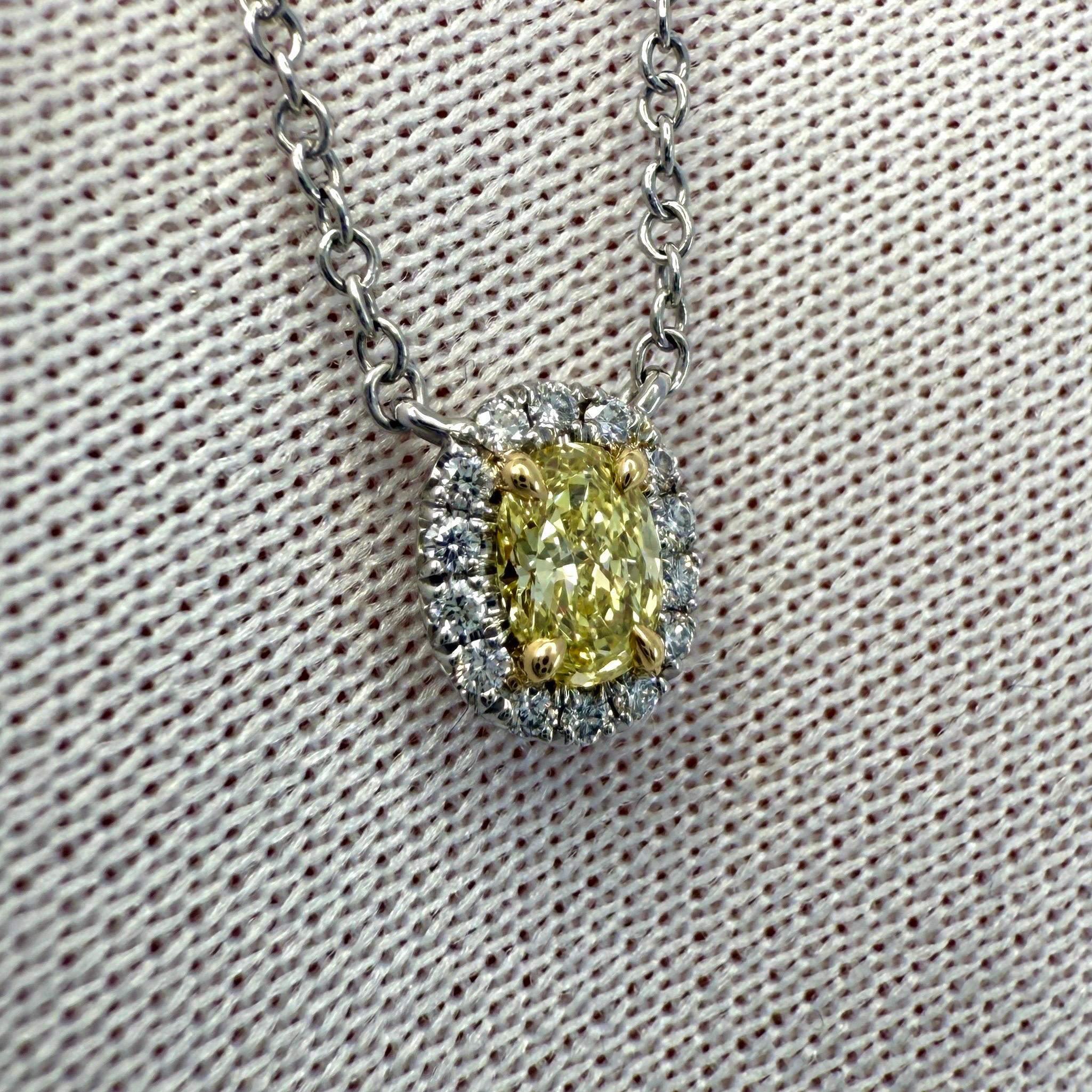 Tiffany & Co. Ciondolo a grappolo con diamante giallo Fancy Soleste in oro 18k e platino IF in vendita 2