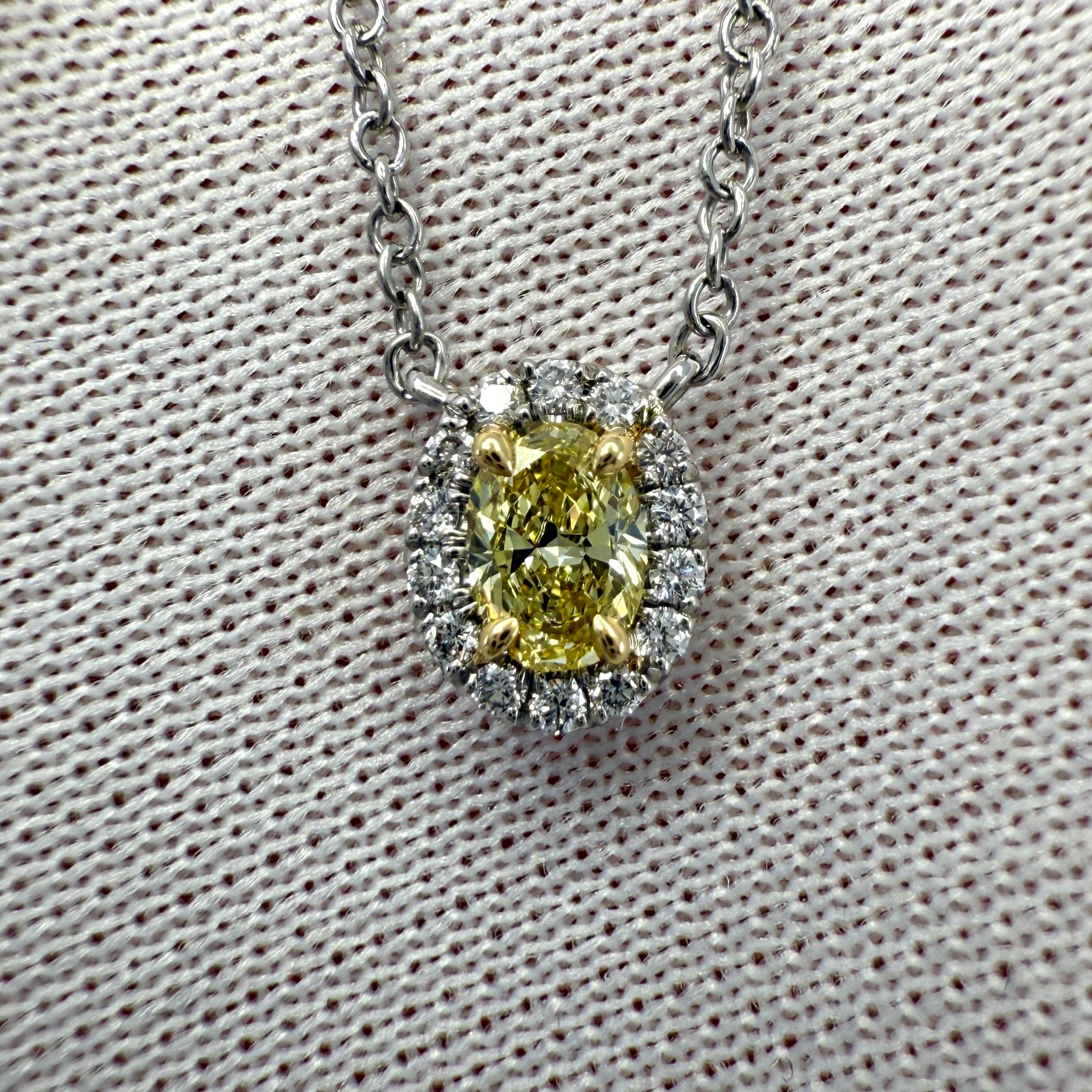 Tiffany & Co. Ciondolo a grappolo con diamante giallo Fancy Soleste in oro 18k e platino IF in vendita 5