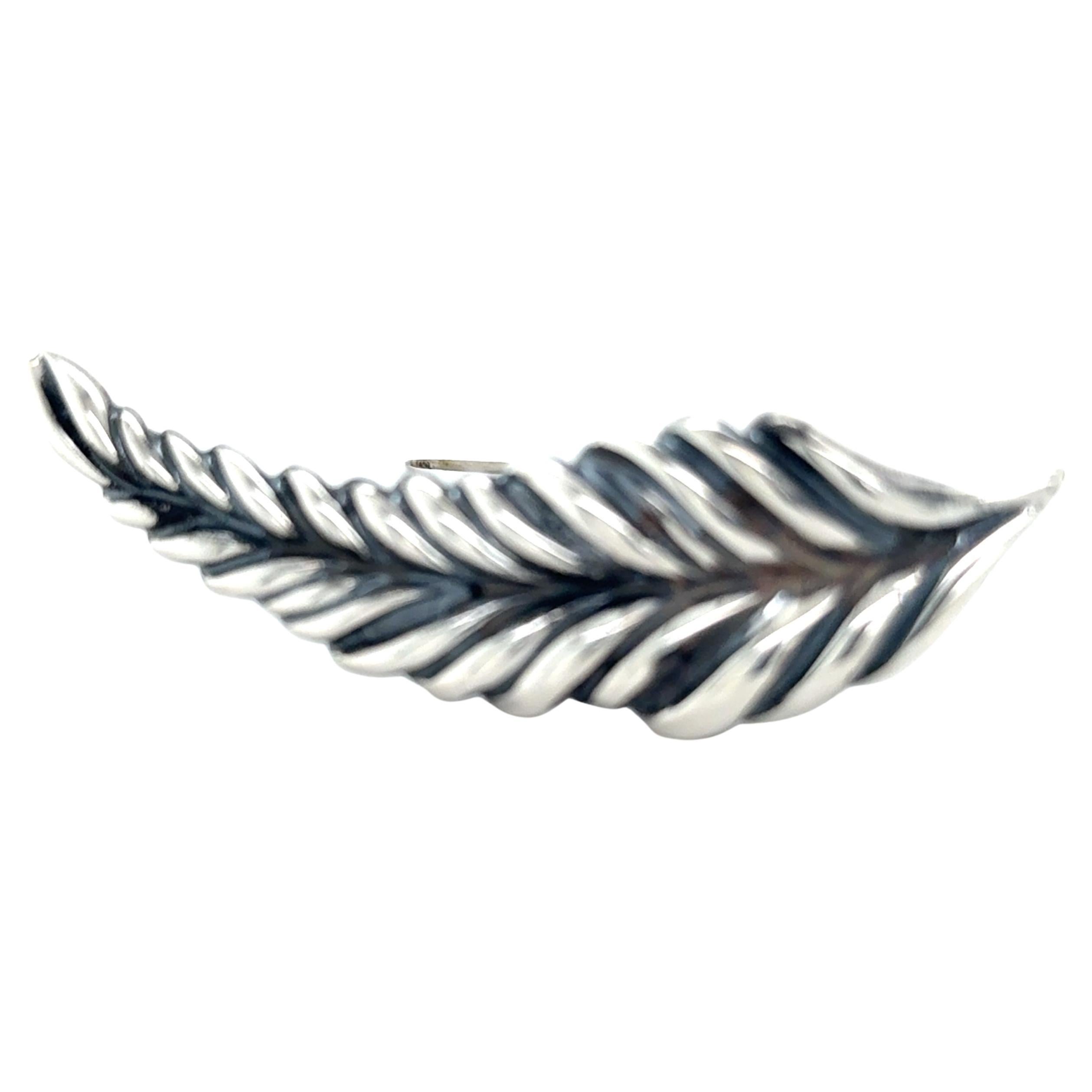 Tiffany & Co Feather Brooch Sterling Silver Estate