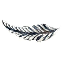 Tiffany & Co Feather Brooch Sterling Silver Estate
