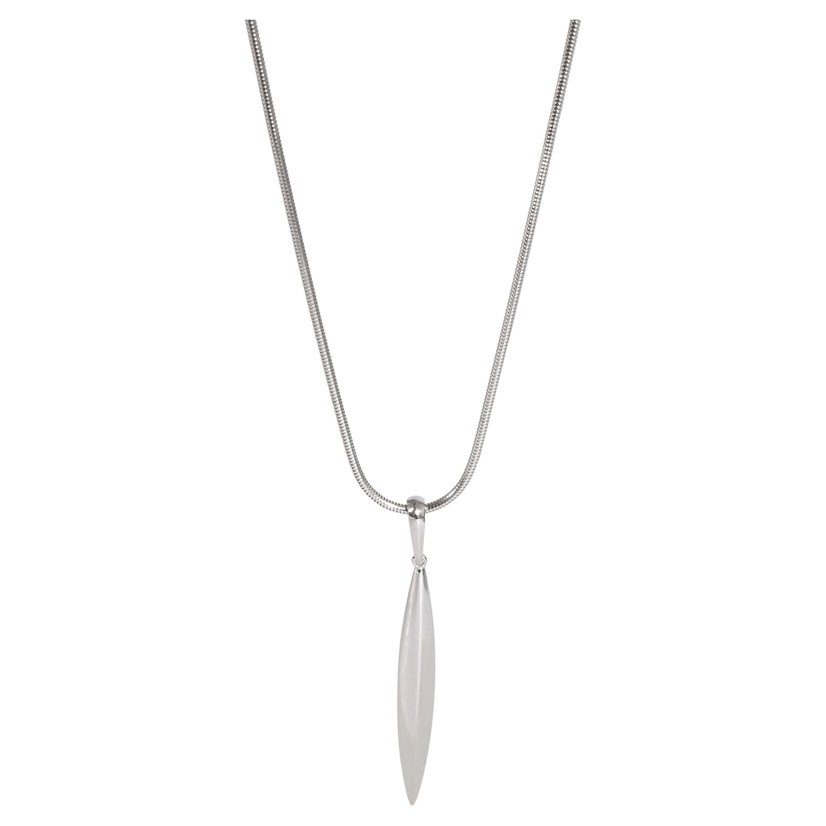 Tiffany & Co. Feather Pendant in 18K White Gold