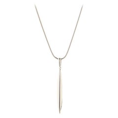 Tiffany & Co. Feather Pendant Necklace 18K White Gold