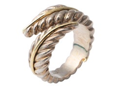 Tiffany & Co Feather Yellow Gold and Sterling Ring