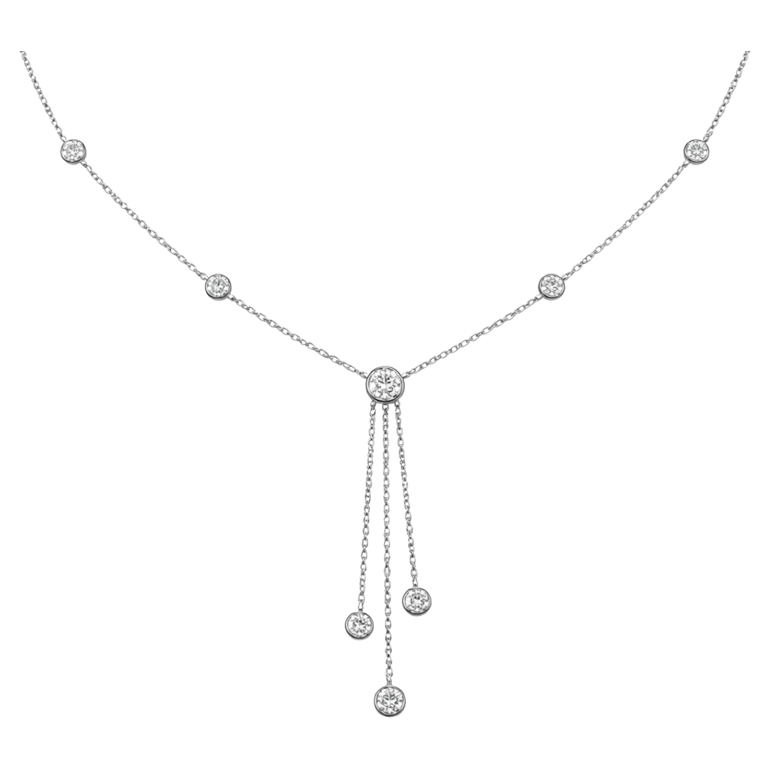 Tiffany 
Co., featuring 14 bezel-set round diamonds Necklace in vendita