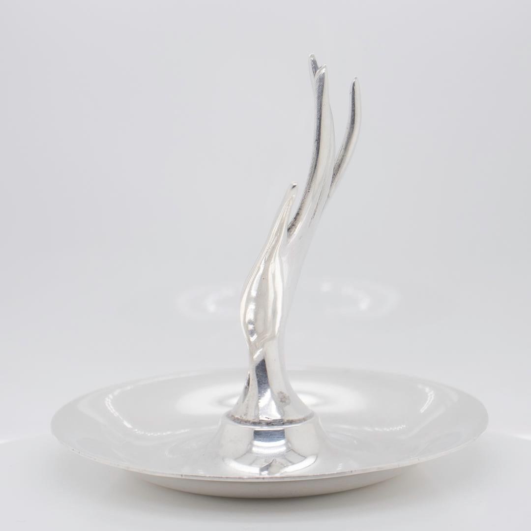 Tiffany & Co. Figural Sterling Silver Handshaped Ring Holder No. 23666 2