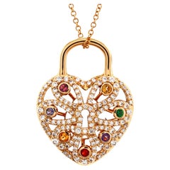 Tiffany & Co. Filigree Heart Pendant Necklace 18k Rose Gold with Diamonds