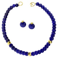 Tiffany & Co Fine Lapis Lazuli and 18k Necklace with matching Earrings