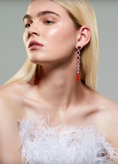 Tiffany & Co. Fire Opal and Diamond Drop Earrings
