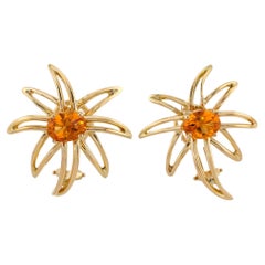 TIFFANY & CO. Fireworks Citrine Yellow Gold 1990s Earrings