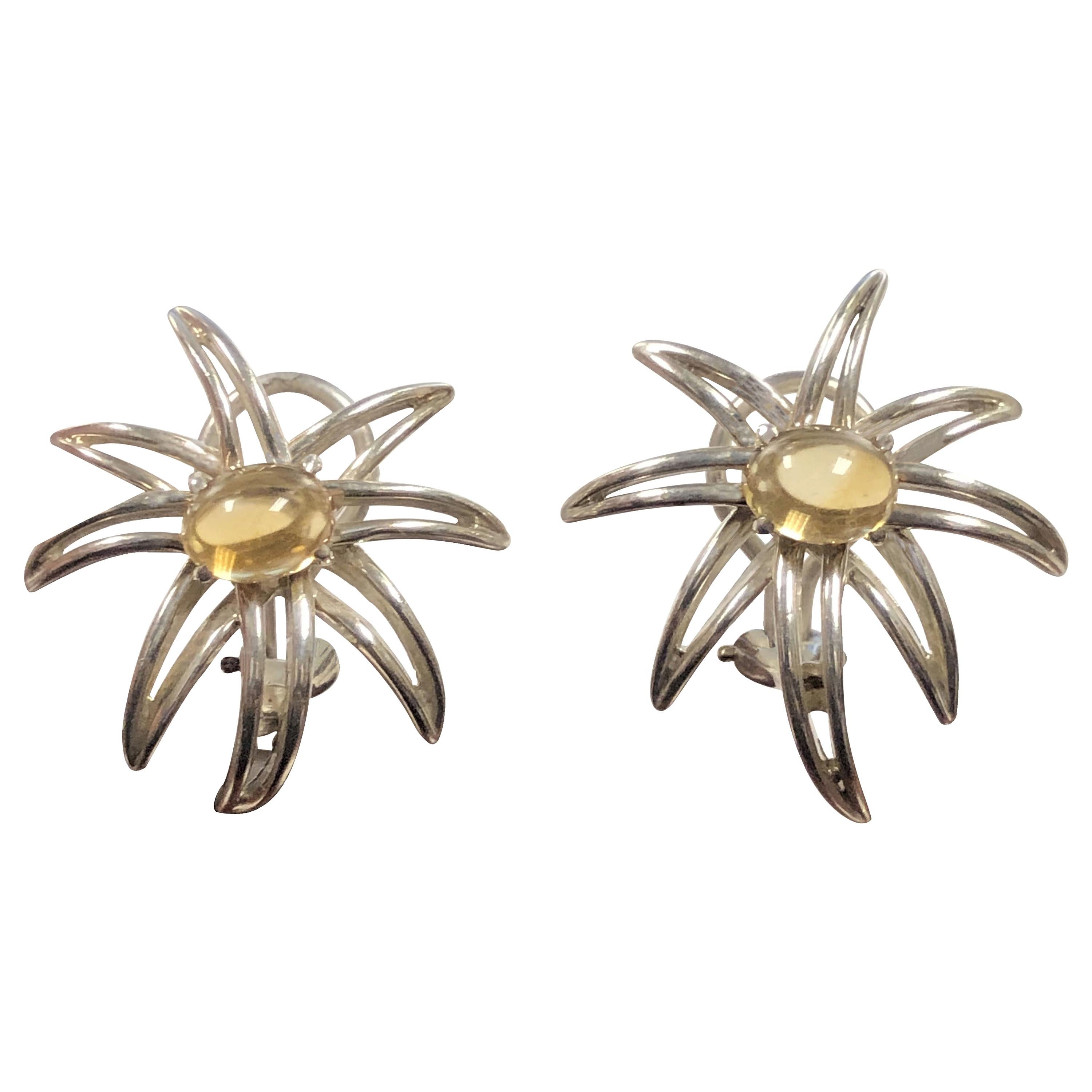 Tiffany & Co. Fireworks Silver and Citrine Earrings