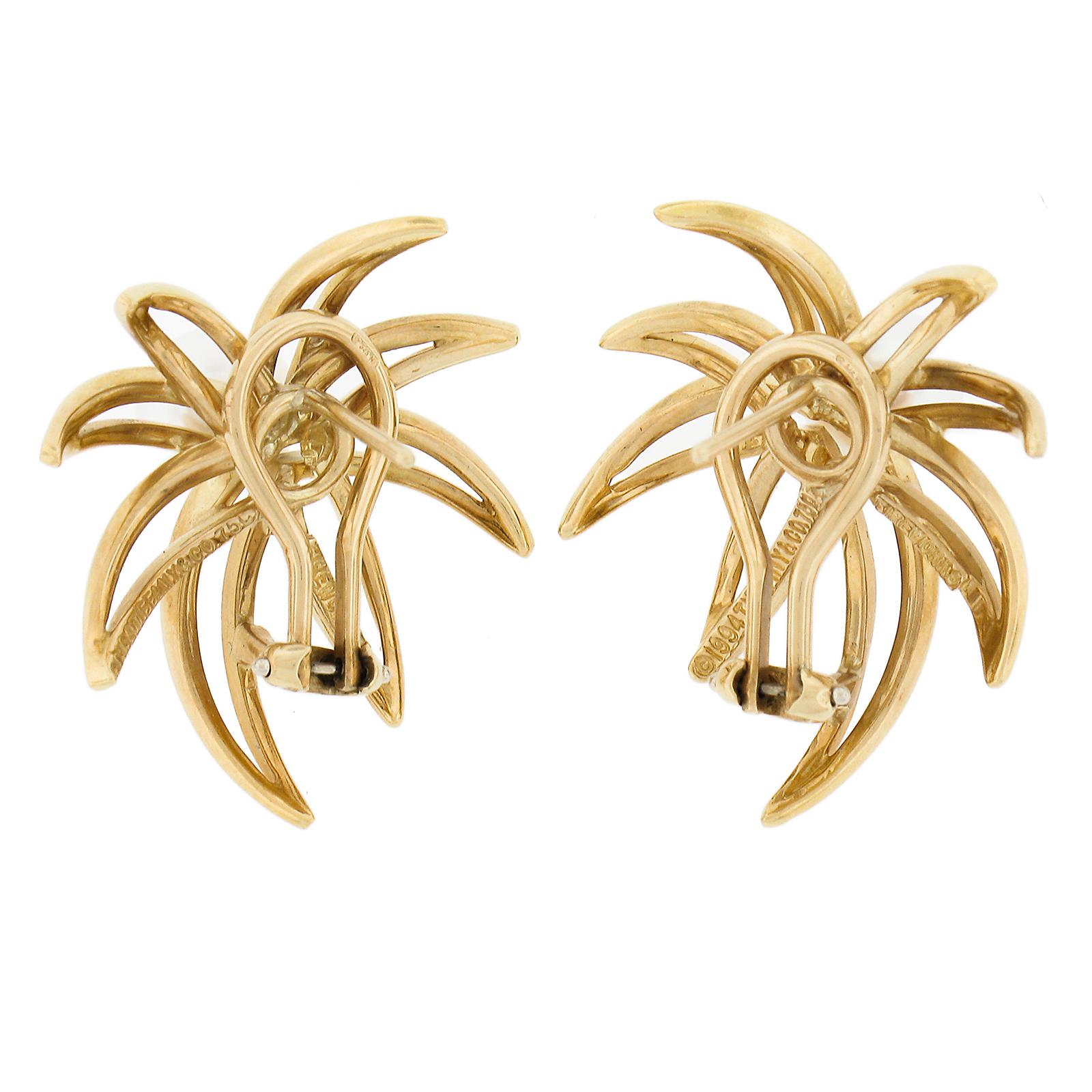 Tiffany & co. Fireworks Spray Burst 18K Gold 7.5mm Round Akoya Pearl Earrings For Sale 1