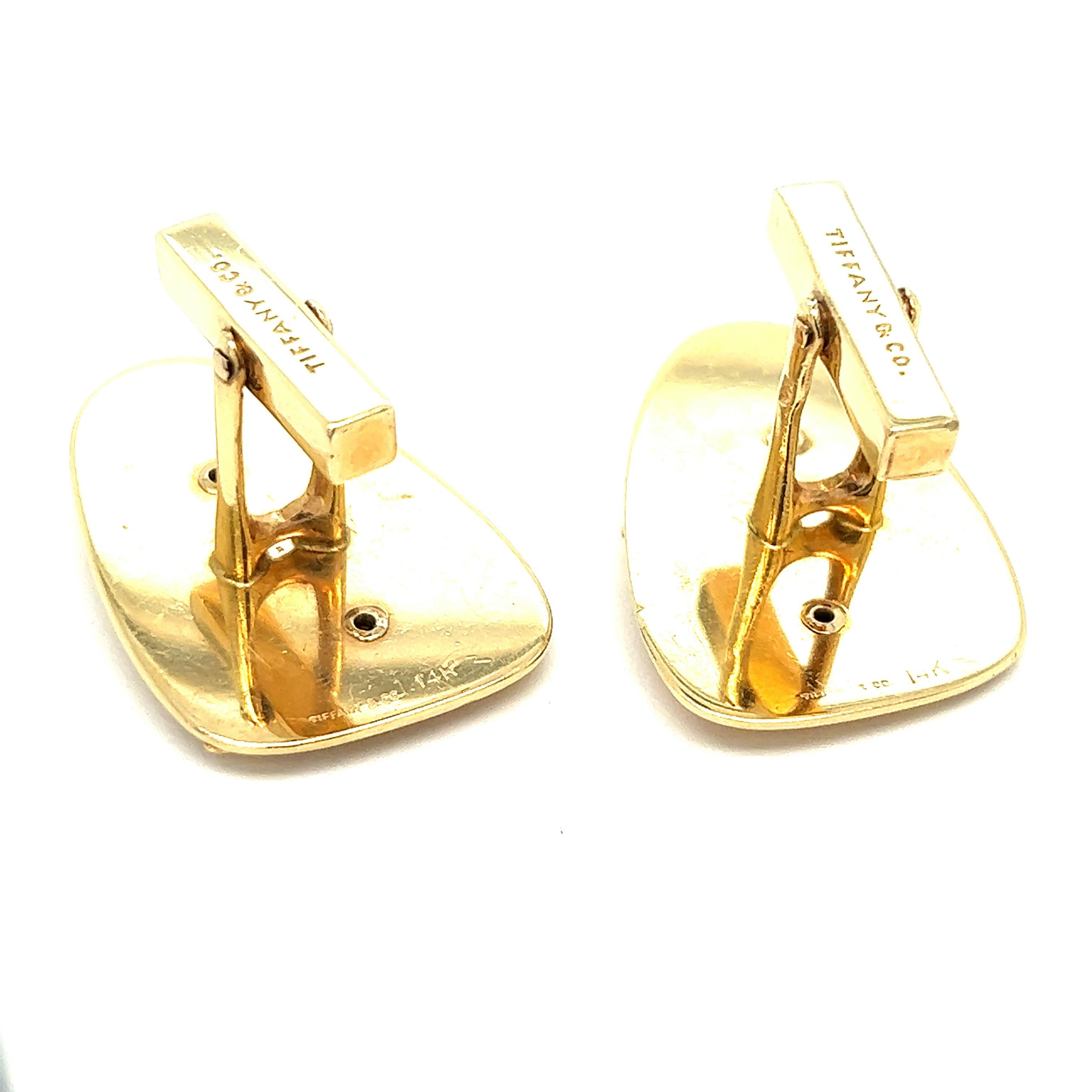 Contemporary Tiffany & Co. Fish Gold Cufflinks For Sale