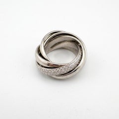 Tiffany & Co. Five Band Ring in 18K White Gold with pavè diamond band