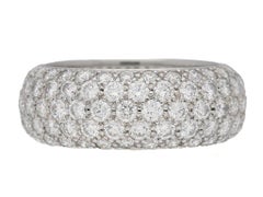 Tiffany & Co. Five row diamond Platinum band ring