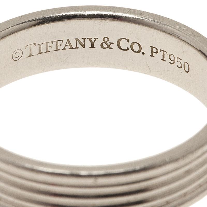 Tiffany & Co. Five Row Men Platinum Wedding Band Size 59 1