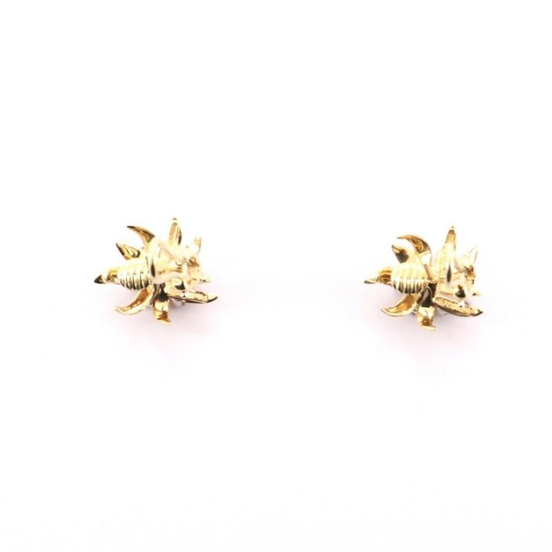 Women's Tiffany & Co. Flame Ear Clip-On Earrings 18 Karat Yellow Gold and Platinum wit