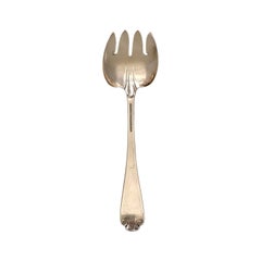 Tiffany & Co Flemish Sterling Silver Large Fish Serving Fork with Monogram