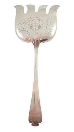 Tiffany & Co. Flemish Sterling Silver Large Solid Asparagus Serving Fork #18042