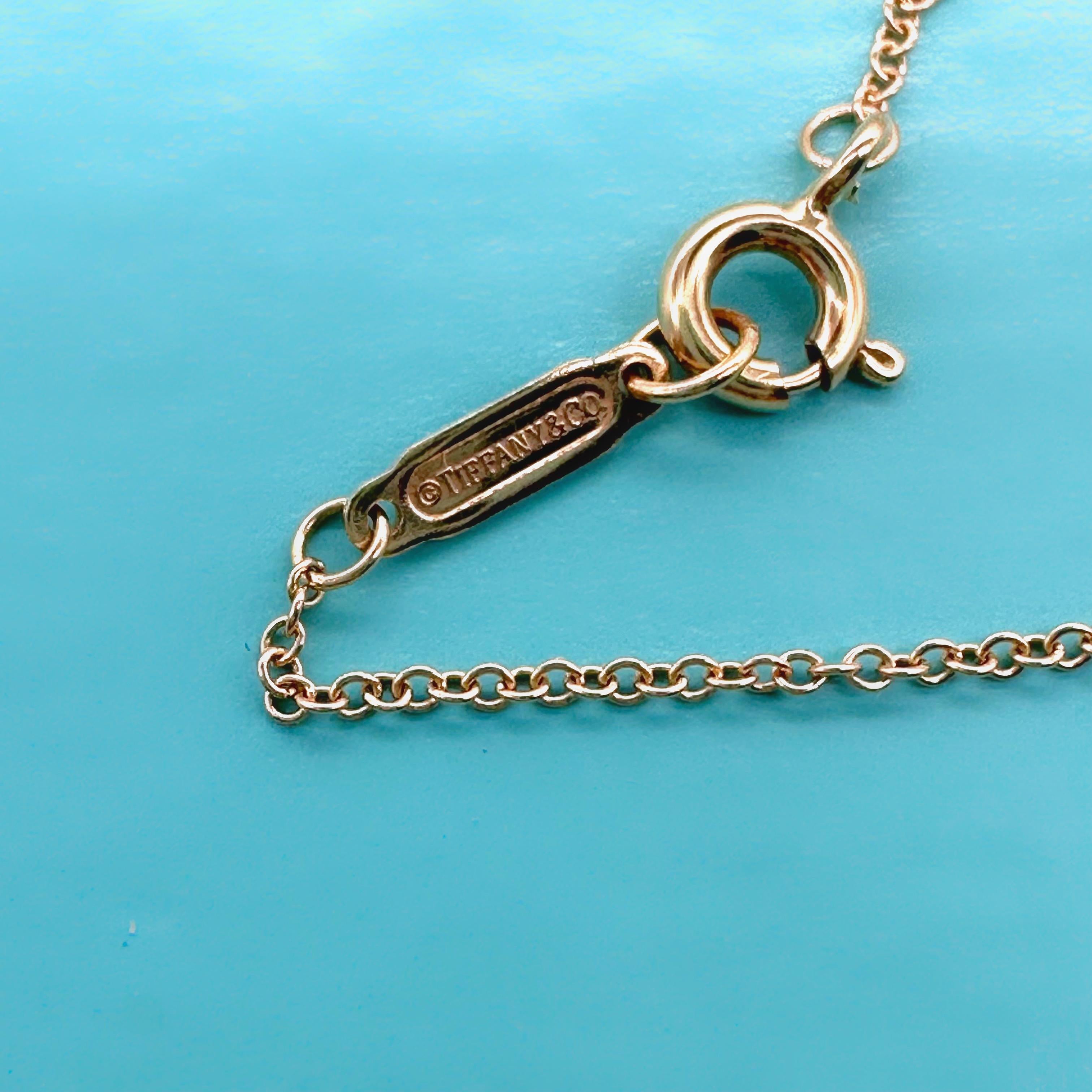 Tiffany & Co Fleur De Lis Diamond Key Pendant in 18 Karat Rose Gold For Sale 4