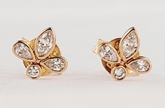 Tiffany & Co. Fleur de Lis Diamond Stud Earring in 18k Rose Gold 0.19 CTW