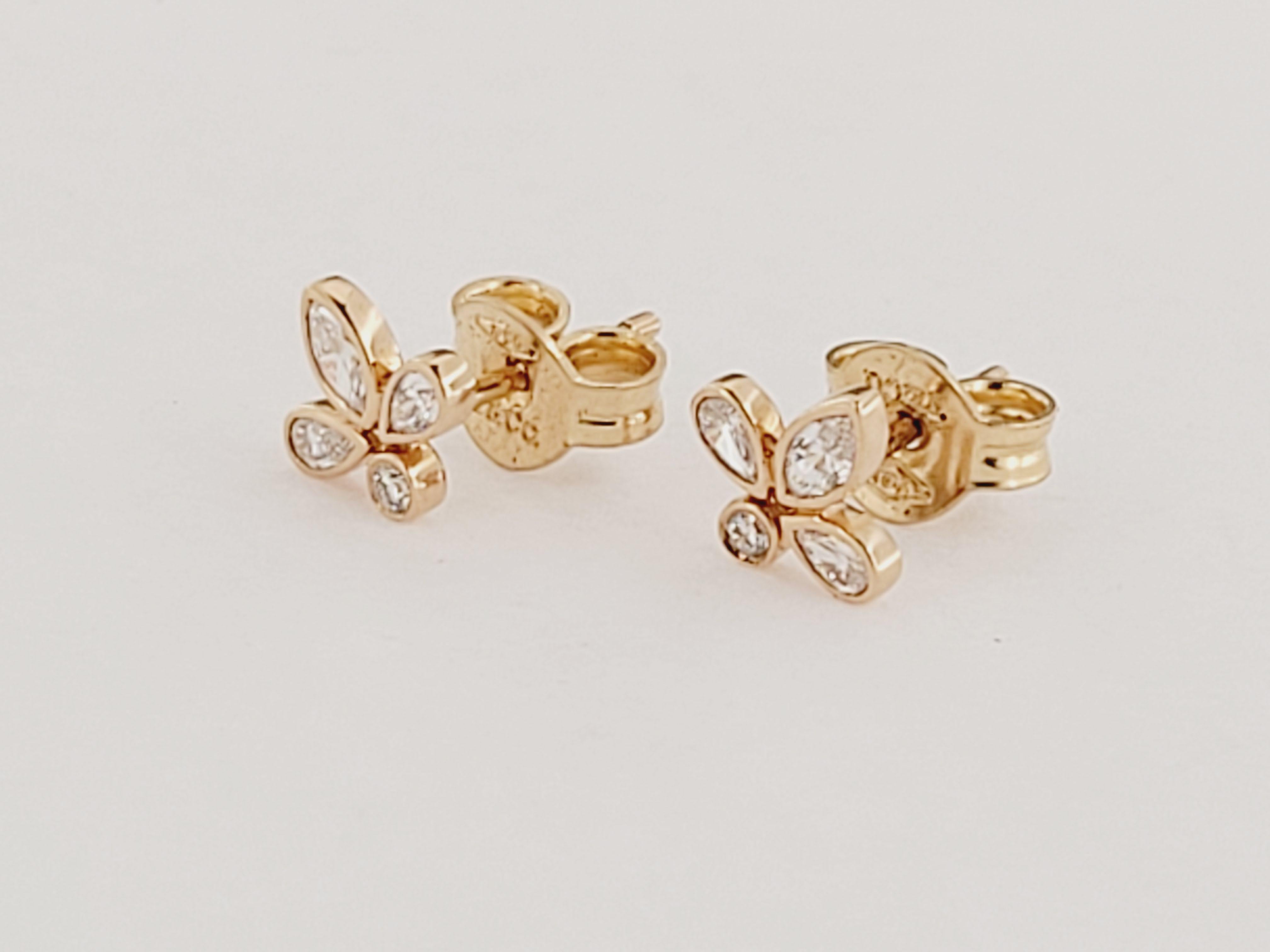 Donna Tiffany & Co. Orecchino con diamante Fleur de Lis in oro rosa 18k 0,19 CTW in vendita