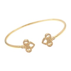 Tiffany & Co. Fleur-de-Lis Diamond Wire Rose Gold Bangle Bracelet