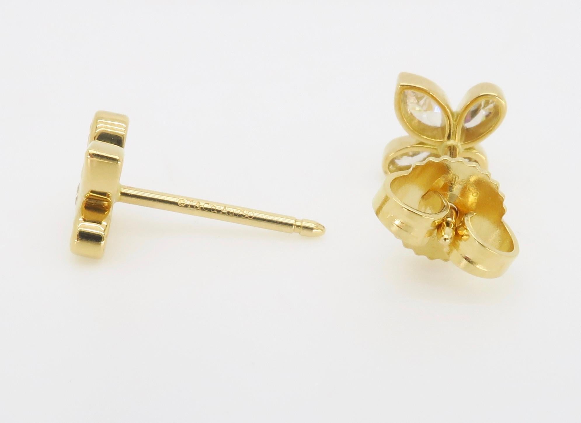Mixed Cut Tiffany & Co. Fleur de Lis Diamonds stud earrings in 18k