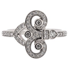 Tiffany & Co. Fleur de Lis Ring 18K White Gold and Diamonds