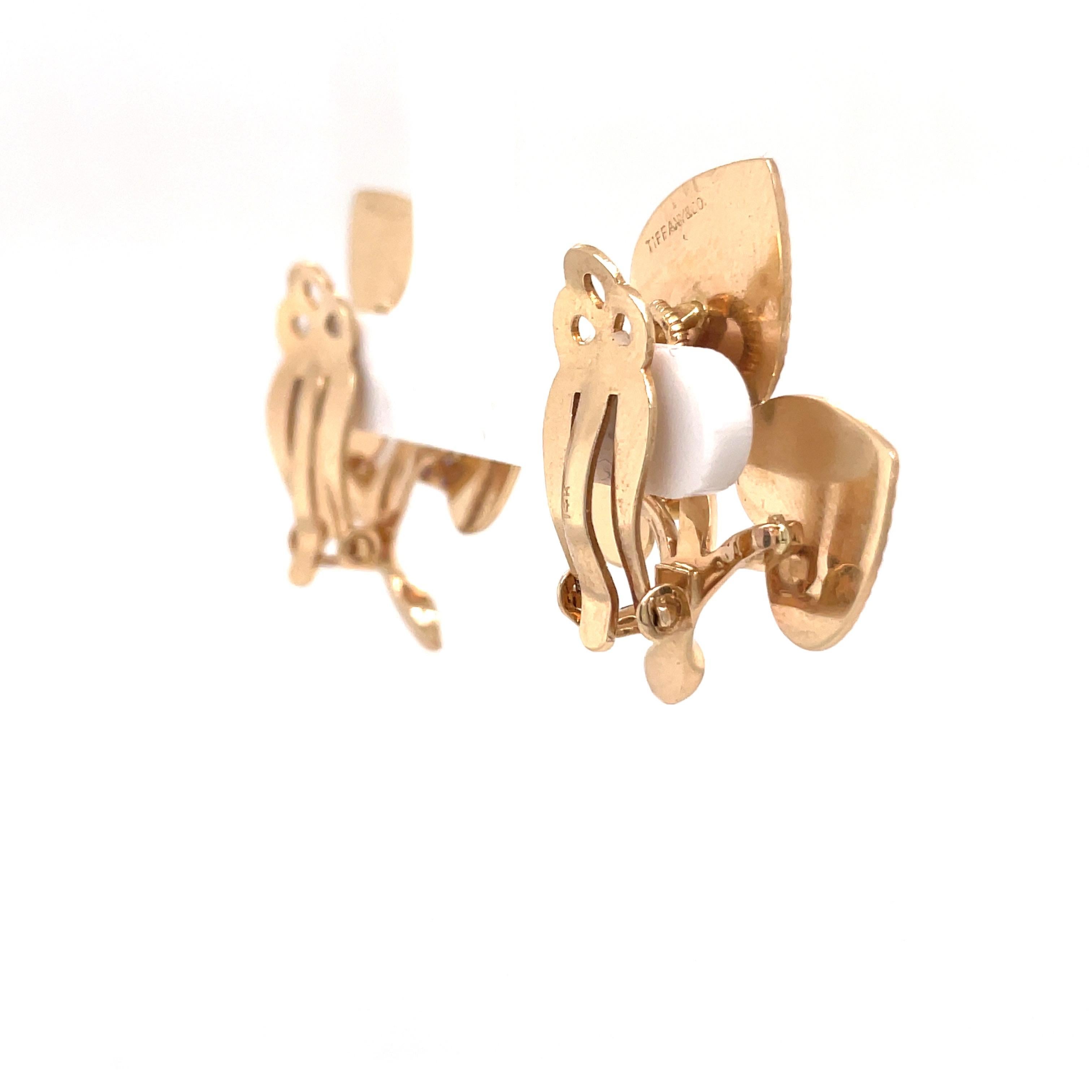 Tiffany & Co., Floral Gemstone Earrings 14 Karat Yellow Gold 7
