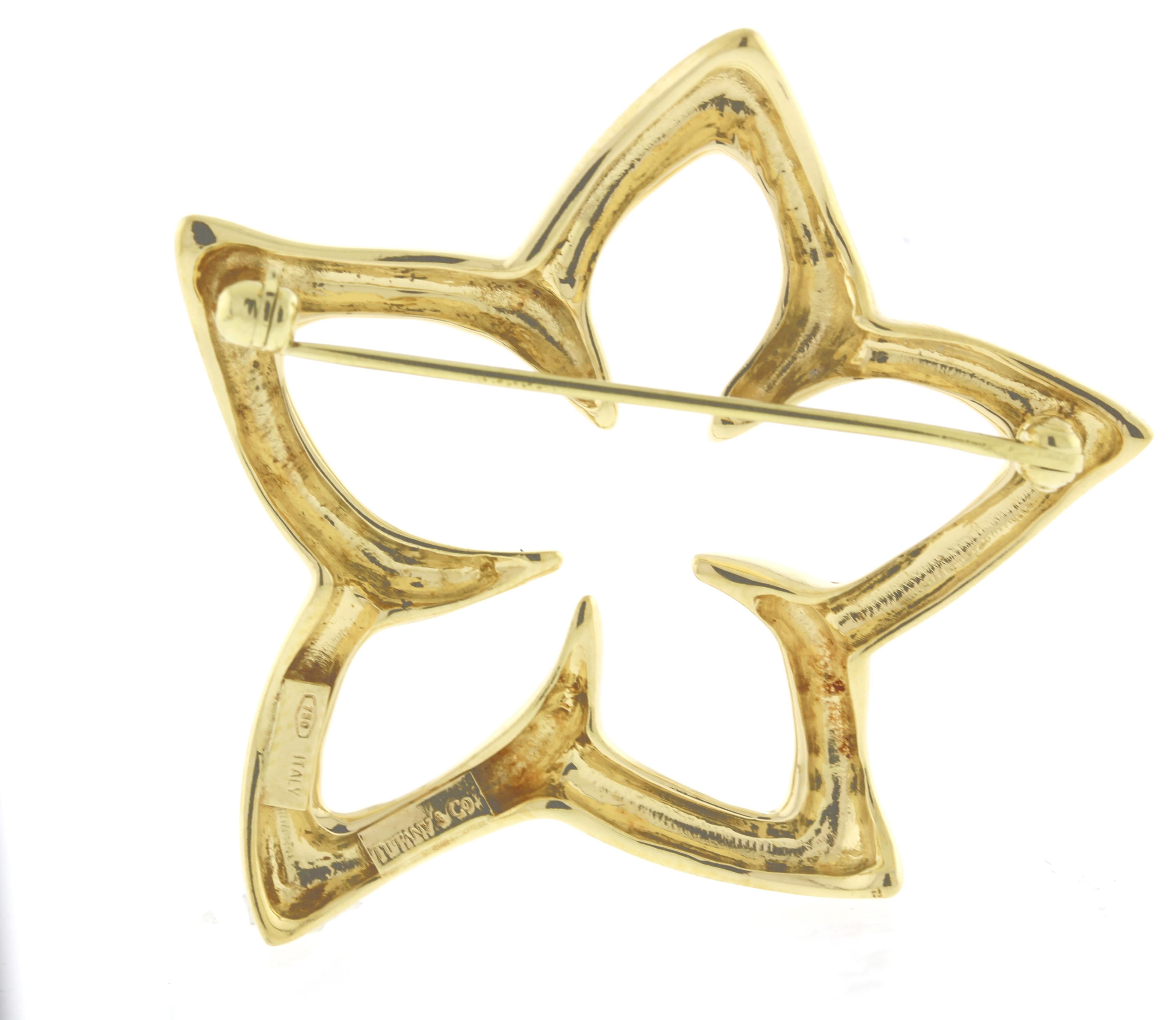 Tiffany & Co. Floral Star Pin Brooch In Excellent Condition For Sale In Bethesda, MD