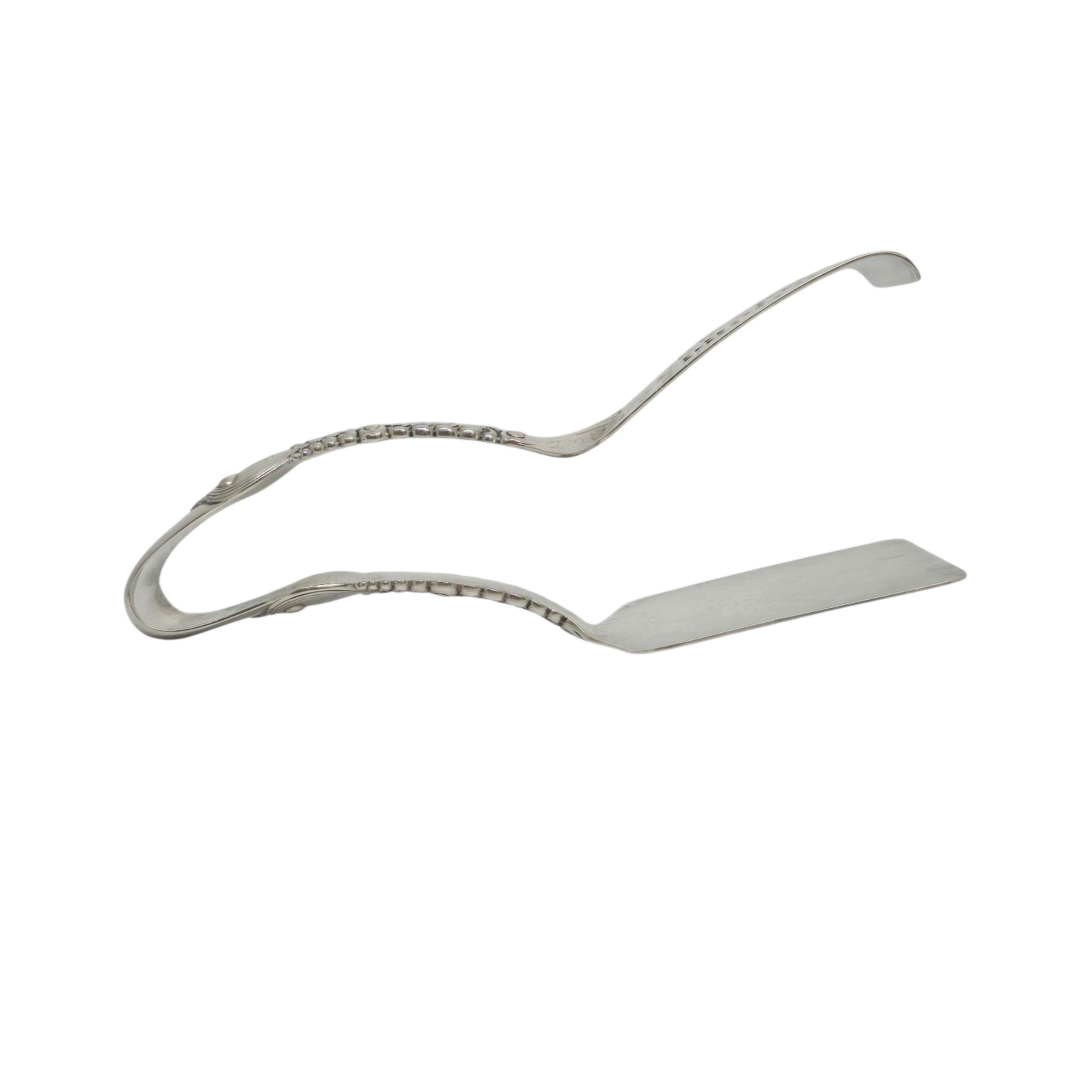 Tiffany & Co Florentine Sterling Silver Asparagus Tongs w/Monogram  #22624 Bon état à Washington Depot, CT