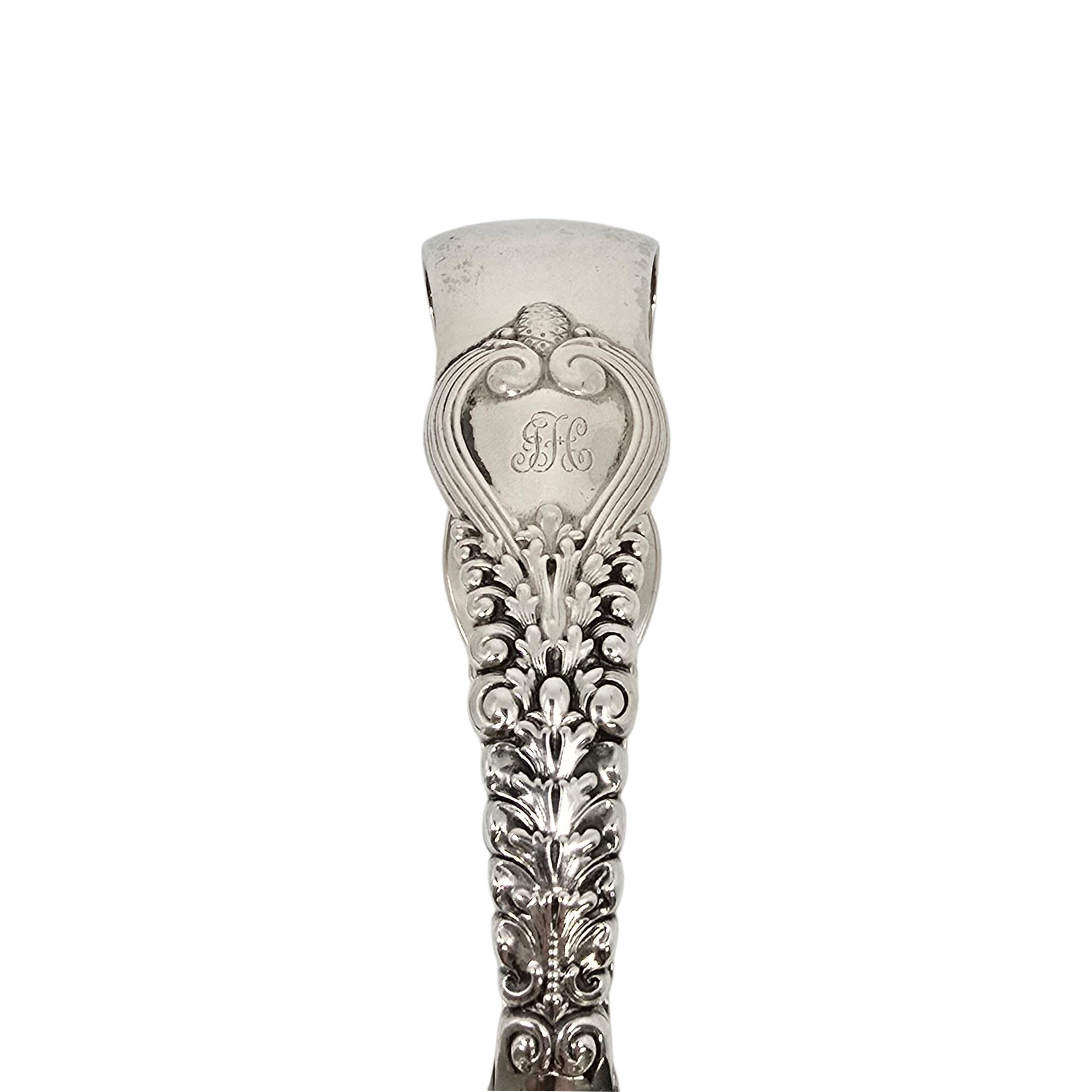  Tiffany & Co Florentine Sterling Silver Asparagus Tongs w/Monogram  #22624 Unisexe 