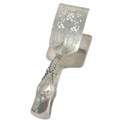 Tiffany & Co Florentine Sterling Silver Asparagus Tongs w/Monogram  #22624