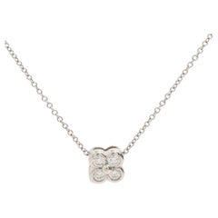Tiffany & Co. Flower Bezel Diamond Necklace Platinum