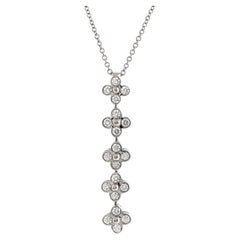 Tiffany & Co. Flower Cluster Drop Pendant Necklace Platinum and Diamonds