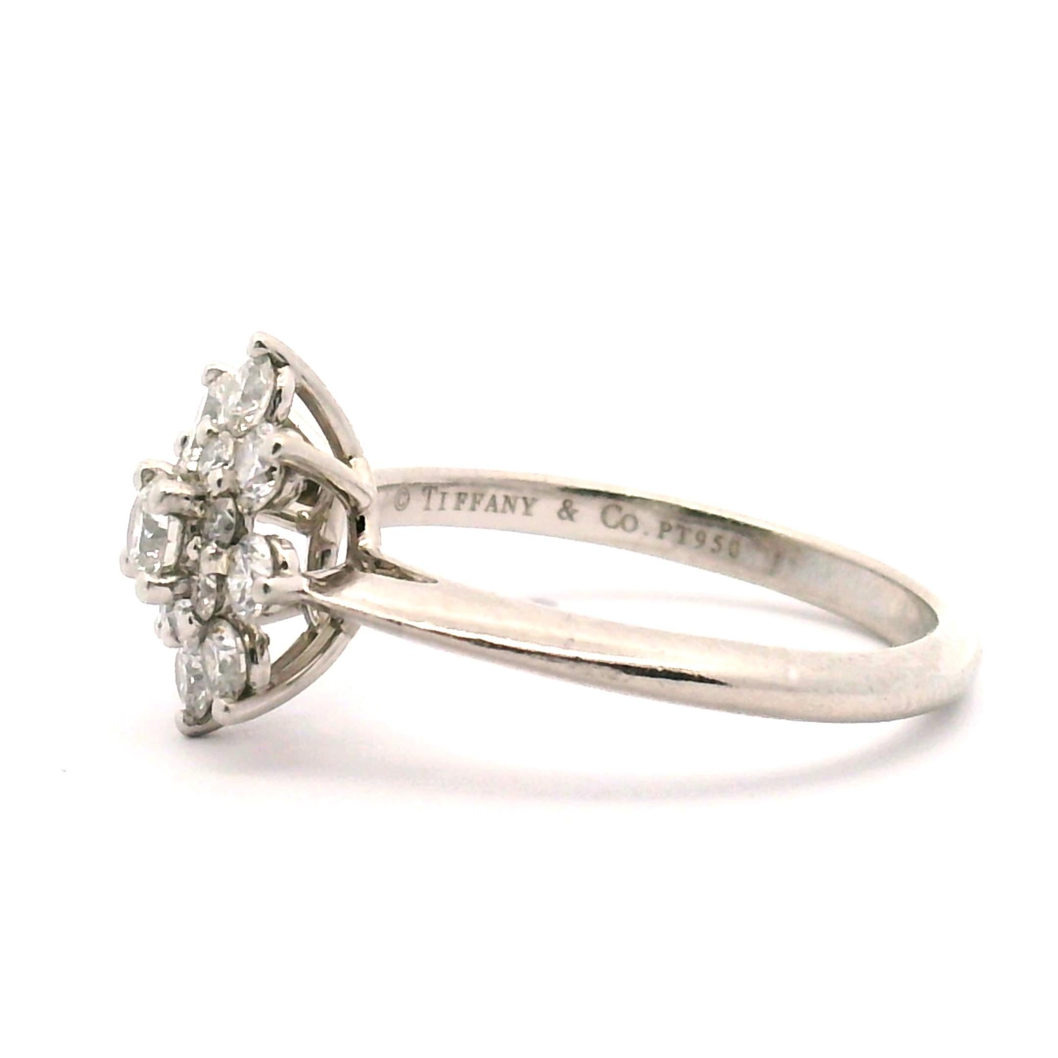 Tiffany & Co. Flower Diamond Ring In Good Condition For Sale In Sausalito, CA