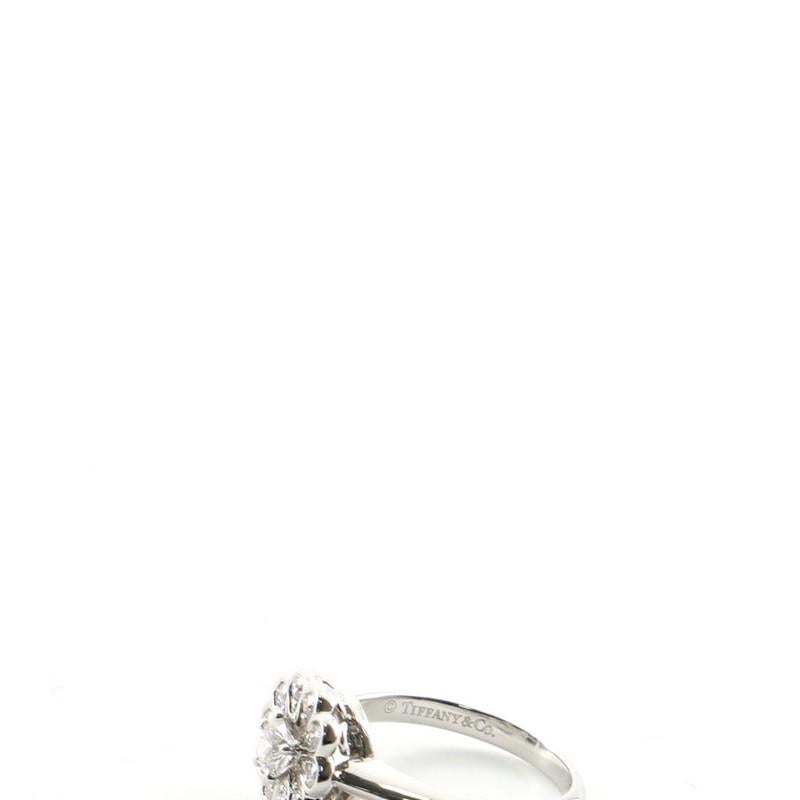 Round Cut Tiffany & Co. Flower Enchant Ring Platinum and Diamonds