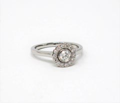 Tiffany & Co. Flower Enchant Round Diamond Halo Band Ring Platinum
