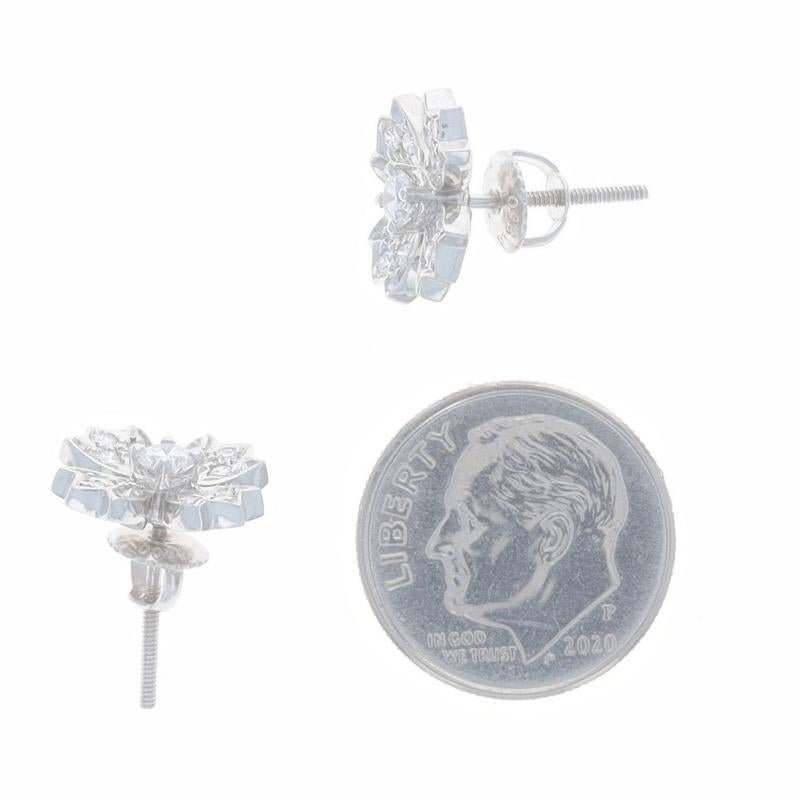 Tiffany & Co. Flower Floret Cross Diamond Large Stud Earrings Platinum950 .70ctw In Excellent Condition In Greensboro, NC