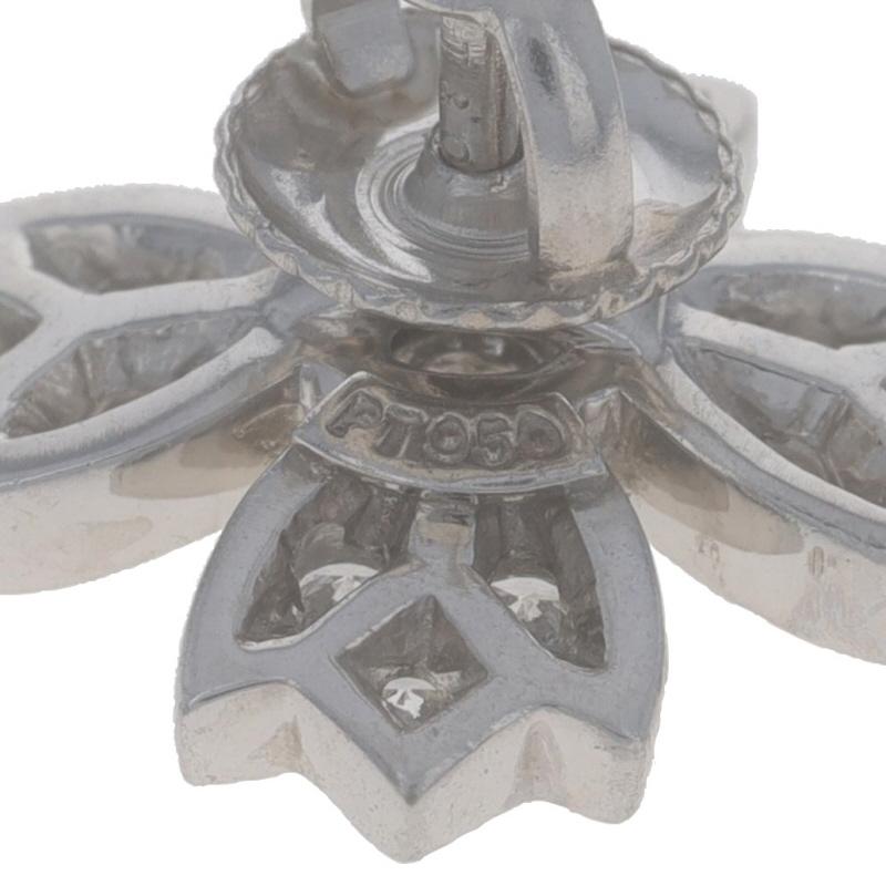 Women's Tiffany & Co. Flower Floret Cross Diamond Large Stud Earrings Platinum950 .70ctw