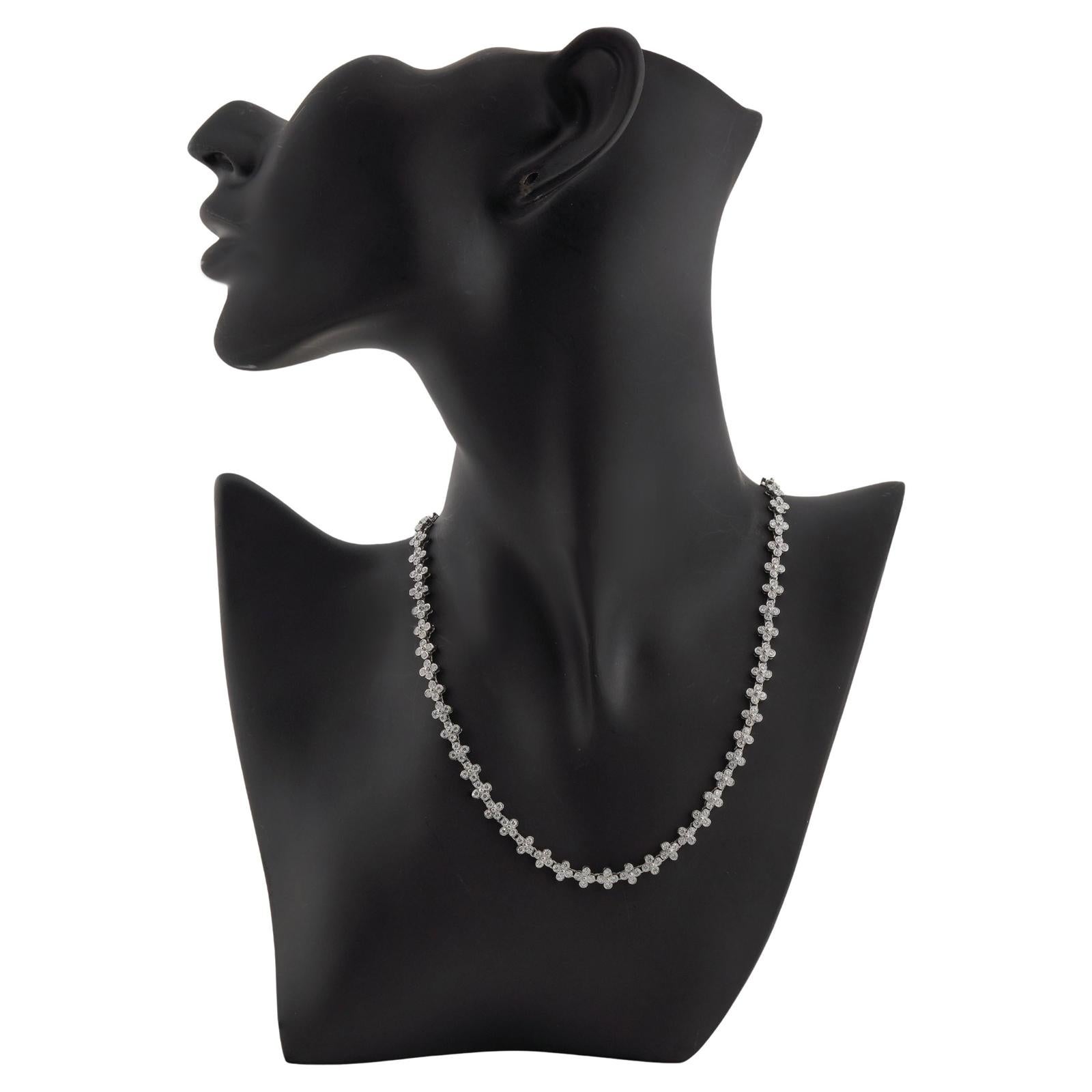 TIFFANY & CO Halskette aus Platin mit Blumenspitze und Diamanten Damen im Angebot