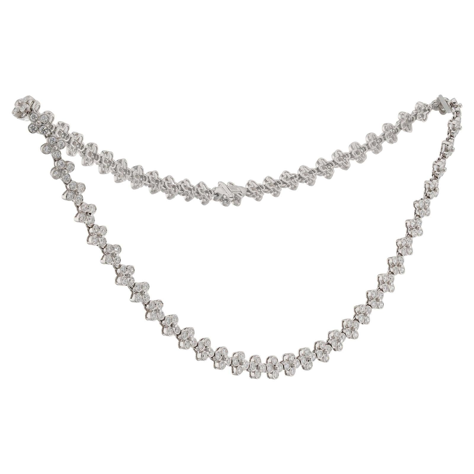 TIFFANY & CO Halskette aus Platin mit Blumenspitze und Diamanten im Angebot 3
