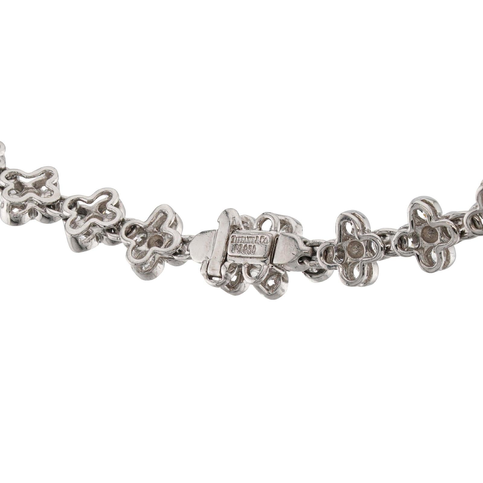 TIFFANY & CO Halskette aus Platin mit Blumenspitze und Diamanten im Angebot 4