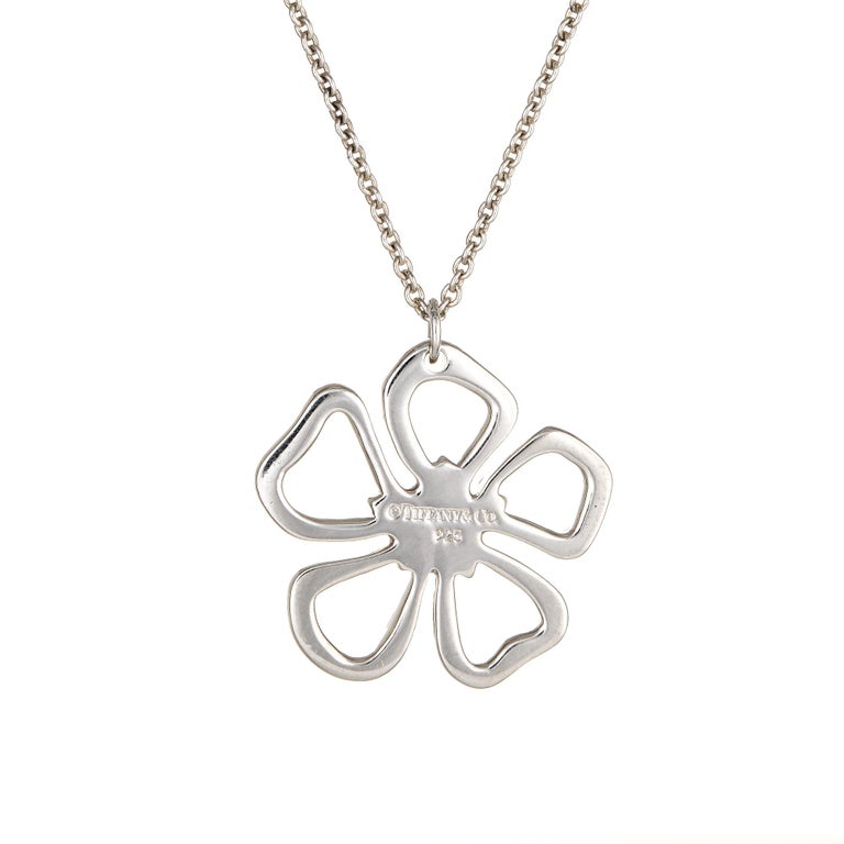Tiffany and Co. Flower Necklace Sterling Silver Estate Fine Jewelry ...