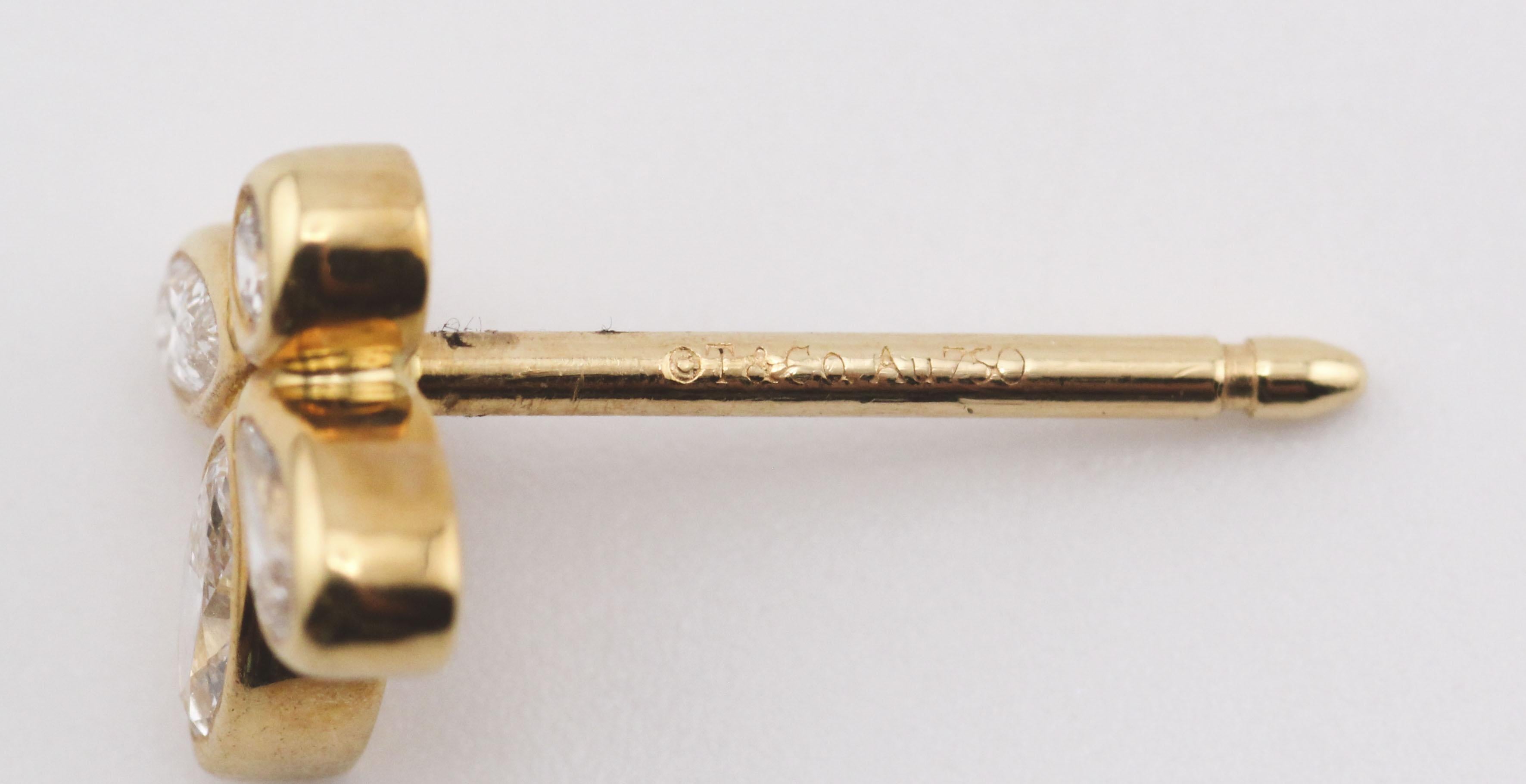 Women's Tiffany & Co. FlTiffany & Co. Fleur-de-lis Diamond 18k Yellow Gold Stud Earrings