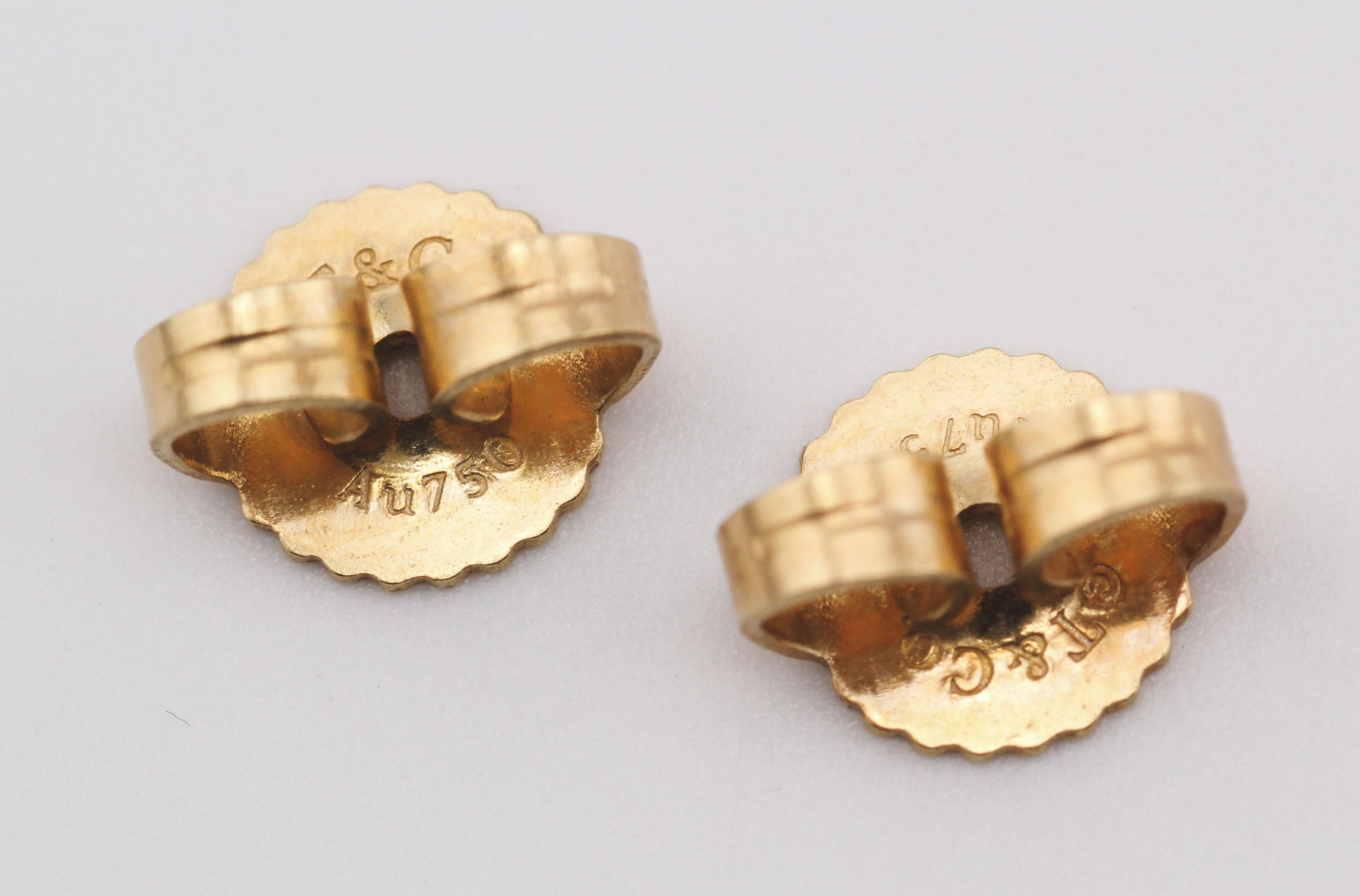 Tiffany & Co. FlTiffany & Co. Fleur-de-lis Diamond 18k Yellow Gold Stud Earrings 1