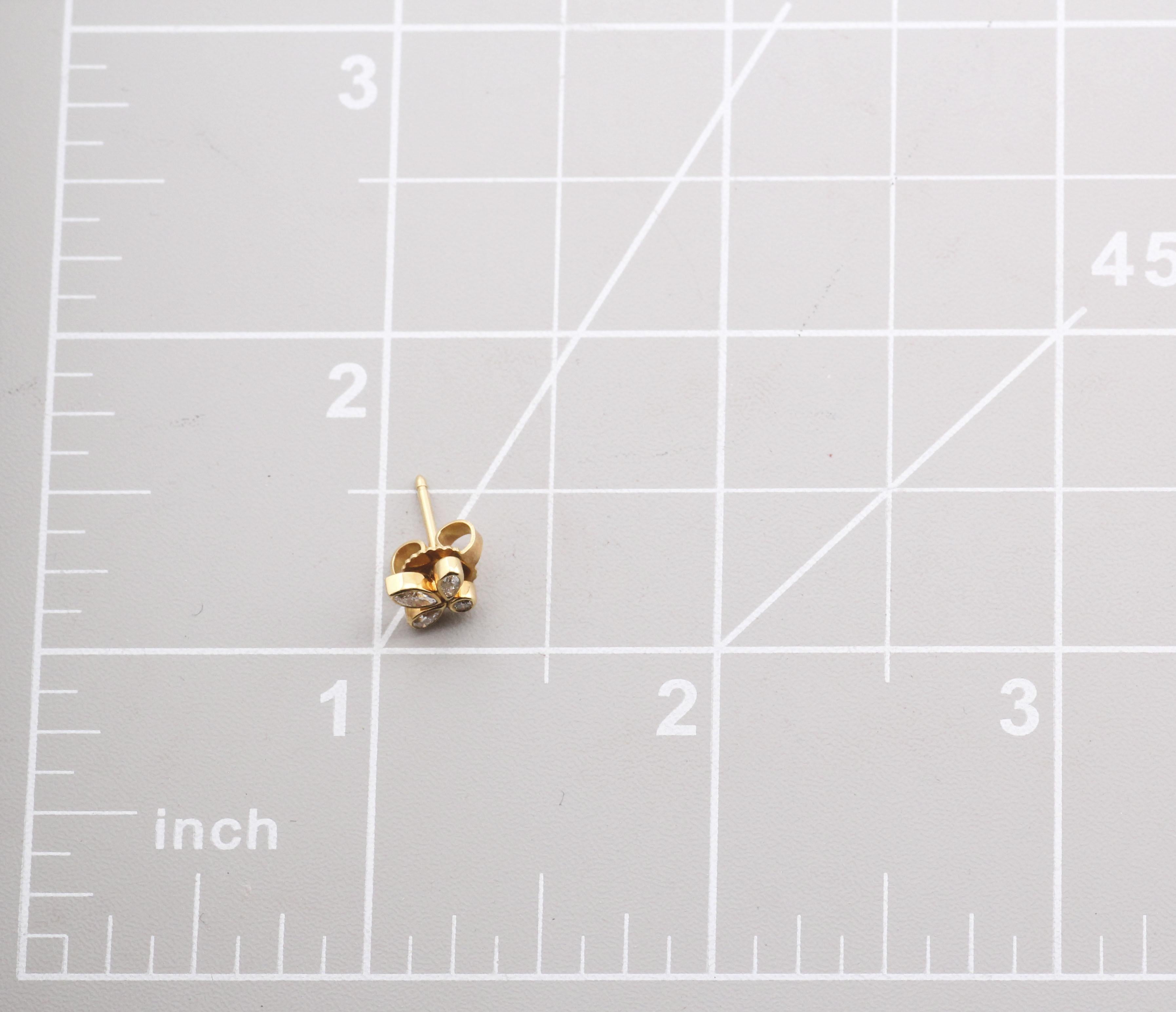 Tiffany & Co. FlTiffany & Co. Fleur-de-lis Diamond 18k Yellow Gold Stud Earrings 2